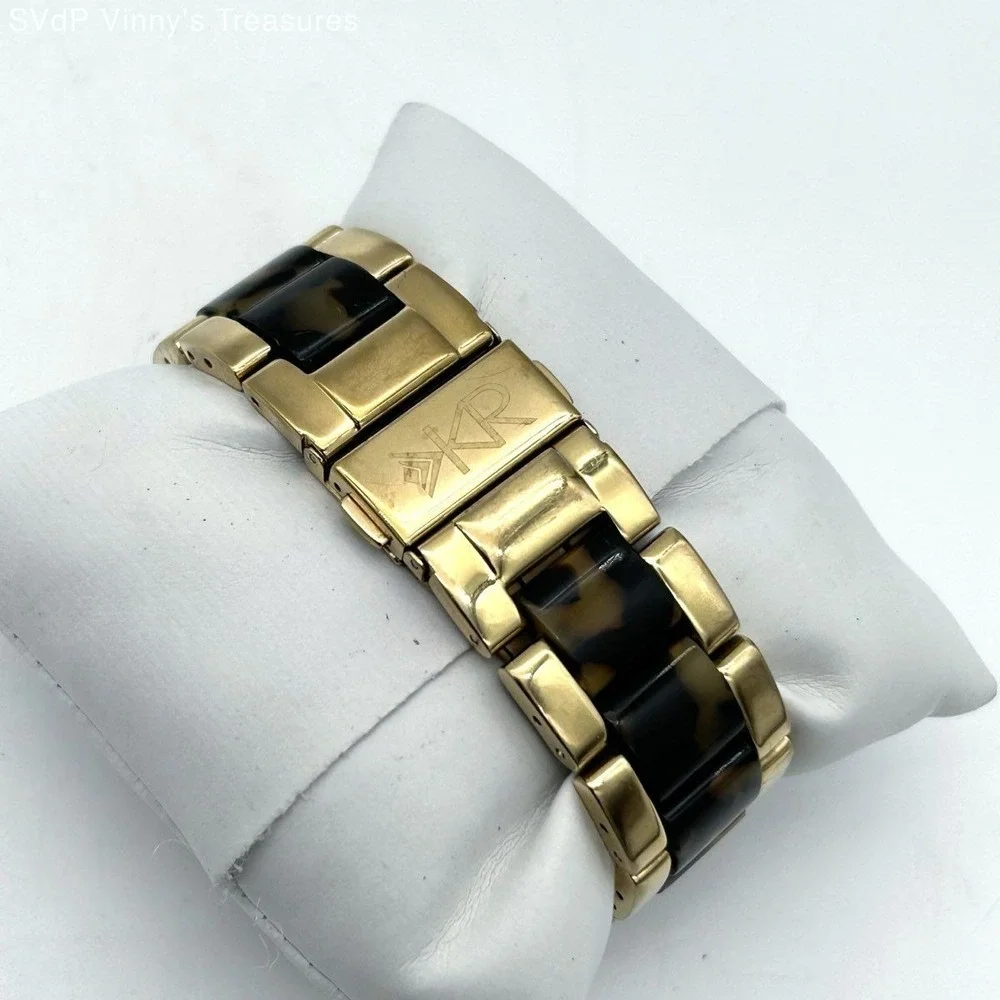 Silpada Women's Gold Tone Tortoiseshell Resin Link Watch Subdial Japan Movt